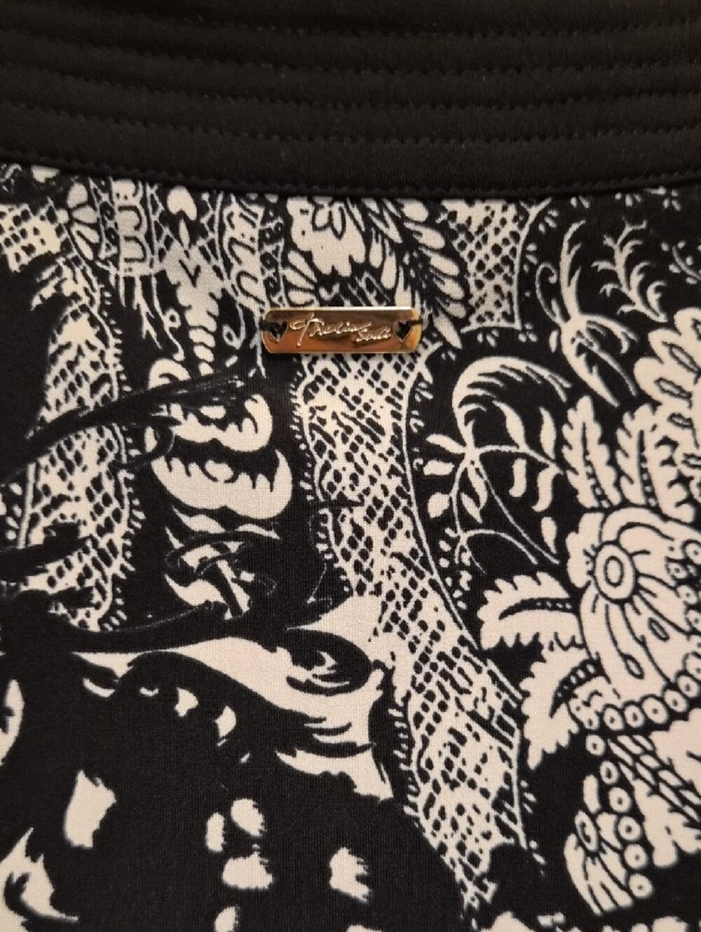 Thalia Sodi Black & White Printed Wrap Dress - Picture 4 of 8